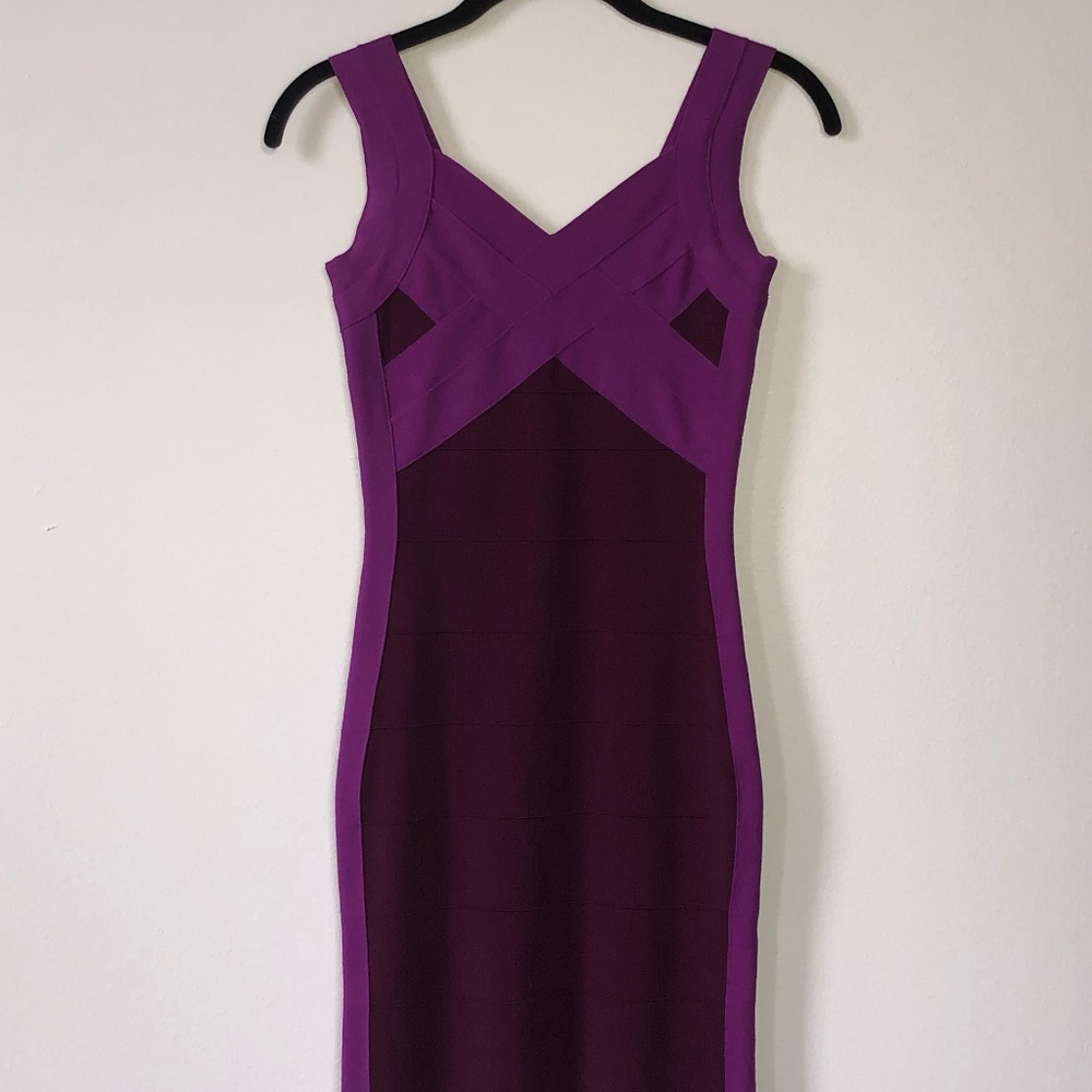 Two Toned Purple Bandage Dress